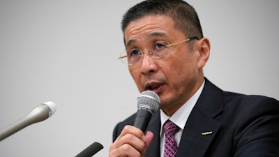 In this Nov. 19, 2018, file photo, Nissan President and CEO Hiroto Saikawa speaks during a press conference in Yokohama.