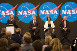 NASA officials attend a news conference at Nasdaq in New York on Friday, June 7, 2019.