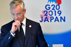 France Finance Minister Bruno Le Maire during a press conference at the G20 meeting in Fukuoka, Japan, Sunday, June 9, 2019.