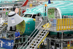 In this March 27, 2019, file photo, a Boeing 737 MAX 8 airplane is shown on the assembly line during a brief media tour of Boeing's 737 assembly facility in Renton, Wash.