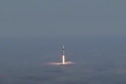 This image from video released by the U.S. Air Force shows the launch of a SpaceX Falcon 9 rocket from in Vandenberg Air Force Base, Calif., Wednesday, June 12, 2019.
