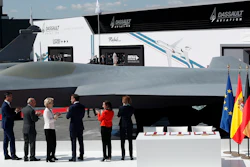 The unveiling of a French-German-Spanish new generation fighter model during the Paris Air Show, Monday June 17, 2019.