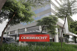 This April 12, 2018, file photo shows the Odebrecht headquarters in Sao Paulo.