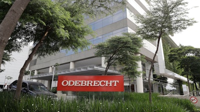 This April 12, 2018, file photo shows the Odebrecht headquarters in Sao Paulo.