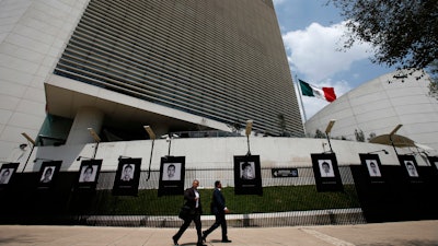 This Sept. 26, 2018, file photo shows the Senate building in Mexico City.