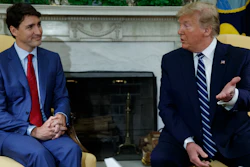 President Donald Trump meets with Canadian Prime Minister Justin Trudeau in the Oval Office of the White House, Thursday, June 20, 2019.