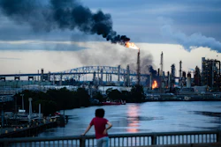 Flames and smoke emerge from the Philadelphia Energy Solutions Refining Complex in Philadelphia, Friday, June 21, 2019.