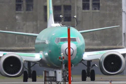 A Boeing 737 MAX 8 airplane turns before taking off on a test flight, Wednesday, April 10, 2019, at Boeing Field in Seattle.