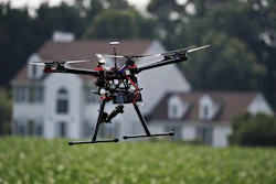 A hexacopter drone demonstrated at a farm and winery in Cordova, Md., in June 2015.