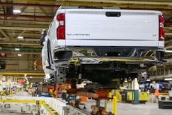 A 2020 Chevrolet Silverado HD being built Thursday, January 24, 2019, at General Motors Flint Assembly in Flint, Mich.