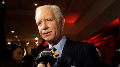 In this Jan. 5, 2010, file photo, Chesley Sullenberger responds to questions during a news interview in New York.