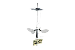 Changes to the Robobee -- including an additional pair of wings and improvements to the actuators and transmission ratio -- made the vehicle more efficient and allowed the addition of solar cells and an electronics panel. This Robobee is the first to fly without a power cord and is the lightest, untethered vehicle to achieve sustained flight.
