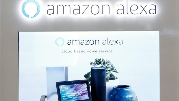In this Monday, Aug. 7, 2017, file photo, an Amazon Alexa display is seen at a store in Hialeah, Fla.