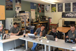 The Planetary Society's LightSail 2 team prior to sail deployment, July 23, 2019, at the Cal Poly CubeSat lab in San Luis Obispo, Calif.
