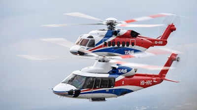S-76D and S-92 operated by Thailand Air Services in Southern Thailand.