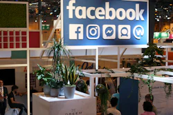 In this June 16, 2017, file photo, the Facebook booth is seen at the Vivatech, a gadgets show in Paris.
