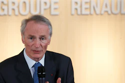 This Jan.24, 2019, file photo shows Jean-Dominique Senard after his appointment as Renault chairman at a board meeting in Boulogne-Billancourt, France.