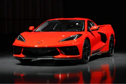 This June 24, 2019, photo shows a pre-production 2020 Chevrolet Corvette automobile in Warren, Mich. The mid-engine C8, the flagship of GM's Chevrolet brand, will have the weight balance and center of gravity of a race car, rivaling European counterparts and leaving behind sports sedans and ever-more-powerful muscle cars that were getting close to outperforming the current 'Vette.