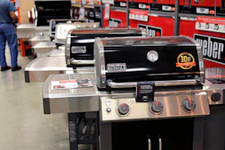 In this July 11, 2019, photo, Weber grills are displayed at the Home Depot store in Londonderry, N.H.