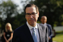 Treasury Secretary Steve Mnuchin after speaking to members of the media at the White House, Wednesday, July 24, 2019.