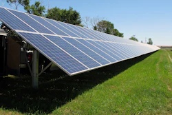 Array of solar panels on the north side of the Standing Rock Indian Reservation outside Cannon Ball, N.D.