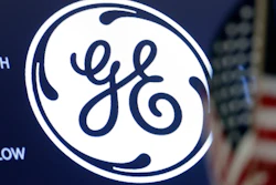 In this June 26, 2018, file photo, the General Electric logo on the floor of the New York Stock Exchange.