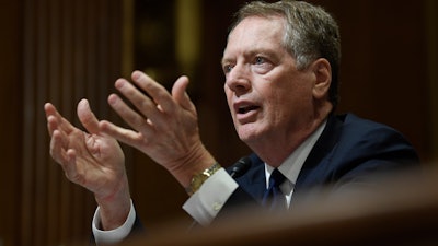 In this June 18, 2019, file photo, U.S. Trade Representative Robert Lighthizer testifies before the Senate Finance Committee on Capitol Hill.