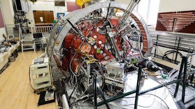 The Big Red Plasma Ball is pictured in Sterling Hall at the University of Wisconsin-Madison on Oct. 2, 2017. The Big Red Plasma Ball, part of the new Wisconsin Plasma Physics Laboratory (WiPPL) being led by Physics Professor Cary Forest, is one of several pieces of scientific equipment being used to study the fundamental properties of plasma in order to better understand the universe, where the hot gas is abundant.