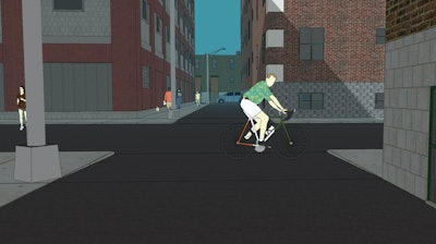 When people notice one traffic hazard, they are less likely to see a simultaneous second hazard, according to new research from NC State. The study used images like the one shown here. Viewers were less likely to notice the jogger on the left when the bicyclist was also in the image.