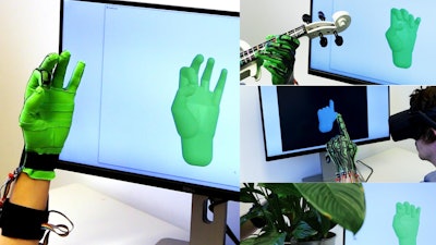 The stretch-sensing soft glove captures hand poses in real time and with high accuracy. It functions in diverse and challenging settings.