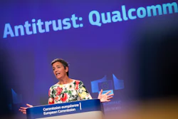 European Antitrust Commissioner Margrethe Vestager talks to journalists during a news conference at the European Commission headquarters in Brussels, Thursday, July 18, 2019. The European Union has fined U.S. chipmaker Qualcomm $271 million, accusing it of 'predatory pricing'.
