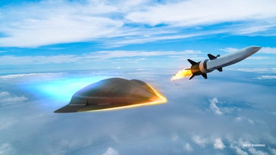 An artist rendering of a hypersonic weapon.