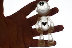 This robot shape and complex sensors are the result of one single print. The sensors can sense strain and pressure.