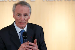 This Jan.24, 2019 file photo shows Jean-Dominique Senard after being appointed Renault chairman following a meeting of the board held at Renault headquarters in Boulogne-Billancourt, outside Paris. Renault Chairman Jean-Dominique Senard has expressed confidence that the French automaker's alliance with Japan's Nissan remains on track following the appointment of a new board in the wake of the scandal involving Carlos Ghosn, who chaired both companies.