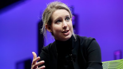 In this Nov. 2, 2015 file photo, Elizabeth Holmes, founder and CEO of Theranos, speaks at the Fortune Global Forum in San Francisco. Holmes will go on trial next summer to face criminal fraud charges for allegedly defrauding investors, doctors and the public as the head of the once-heralded blood-testing startup Theranos. U.S. District Court Judge Edward Davila ruled Friday, June 28, 2019 that the trial against Holmes and her former Chief Operating Officer Ramesh Balwani will start July 28, 2020.