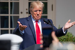 President Donald Trump welcomes first responders before signing H.R. 1327, an act ensuring that a victims' compensation fund related to the Sept. 11 attacks never runs out of money, in the Rose Garden of the White House, Monday, July 29, 2019, in Washington.