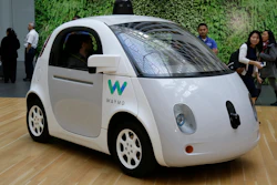 In this Dec. 13, 2016, file photo, the Waymo driverless car is displayed during a Google event in San Francisco. Dozens of city employees in Chandler, Ariz., will be able to use self-driving vehicles at work in partnership with Waymo, an autonomous vehicle company. The Arizona Republic reports on July 1, 2019, the partnership will begin this month as the Arizona city evaluates whether use of the autonomous vehicles cut costs to maintain and operate its vehicle fleet and boosts employee productivity.
