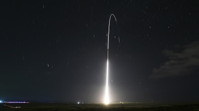 This Dec. 10, 2018, file photo shows the launch of the Aegis missile defense testing system from the Pacific Missile Range Facility in Hawaii.