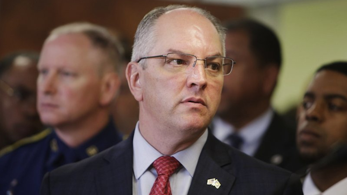 In this Thursday, April 11, 2019, file photo, Louisiana Gov. John Bel Edwards attends a news conference in Opelousas, La.