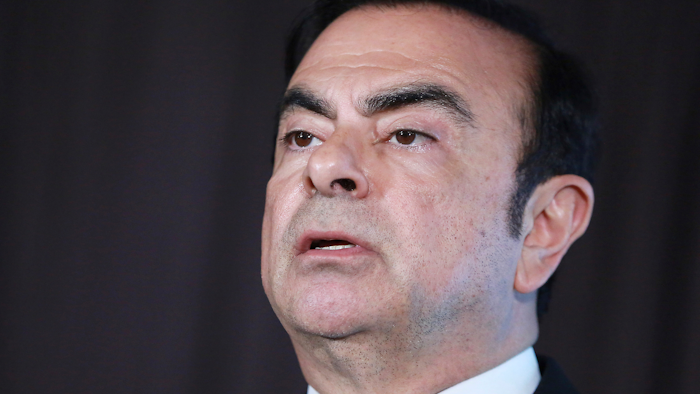 In this May 12, 2016, photo, then-Nissan Motor Co. President and CEO Carlos Ghosn speaks during a press conference in Yokohama.