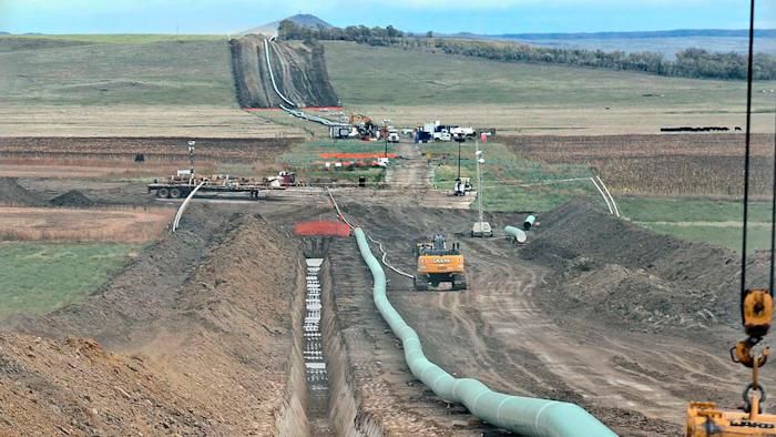 In this October 2016, file photo, construction continues on the Dakota Access Pipeline.