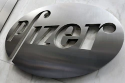 This Dec. 4, 2017, file photo shows the Pfizer company logo at the company's headquarters in New York.