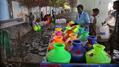 A water filling depot in Chennai, Monday, July 15, 2019.