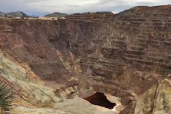This May 12, 2019, file photo, shows what's left of the Lavender pit mine outside Bisbee, Ariz.