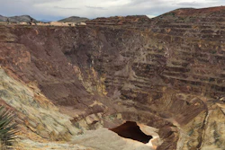 This May 12, 2019, file photo, shows what's left of the Lavender pit mine outside Bisbee, Ariz.