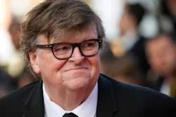 This May 25, 2019, file photo shows Michael Moore at the awards ceremony of the 72nd international film festival, Cannes, France.