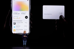In this March 25, 2019, file photo, Jennifer Bailey, vice president of Apple Pay, speaks about the Apple Card in Cupertino, Calif.
