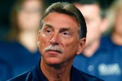 This July 14, 2015, file photo shows Norwood Jewell, vice president of the Fiat Chrysler Automobiles US Department, United Auto Workers, during the opening of contract negotiations in Detroit.