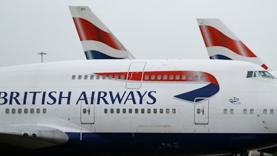 British Airways planes at Heathrow Airport, London, Jan. 10, 2017.