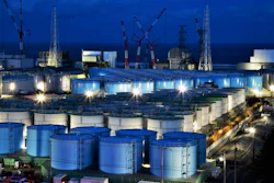 This Jan. 25, 2019, photo shows water tanks containing contaminated water that has been treated at the Fukushima Dai-ichi nuclear plant in Okuma, Japan.